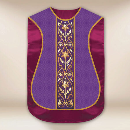 Chasuble romaine réplique violette IHS