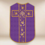 Chasuble romaine réplique violette IHS