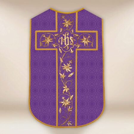 Chasuble romaine réplique violette IHS