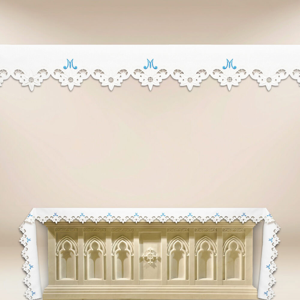 Nappe d’autel Maryjny avec broderie bleue