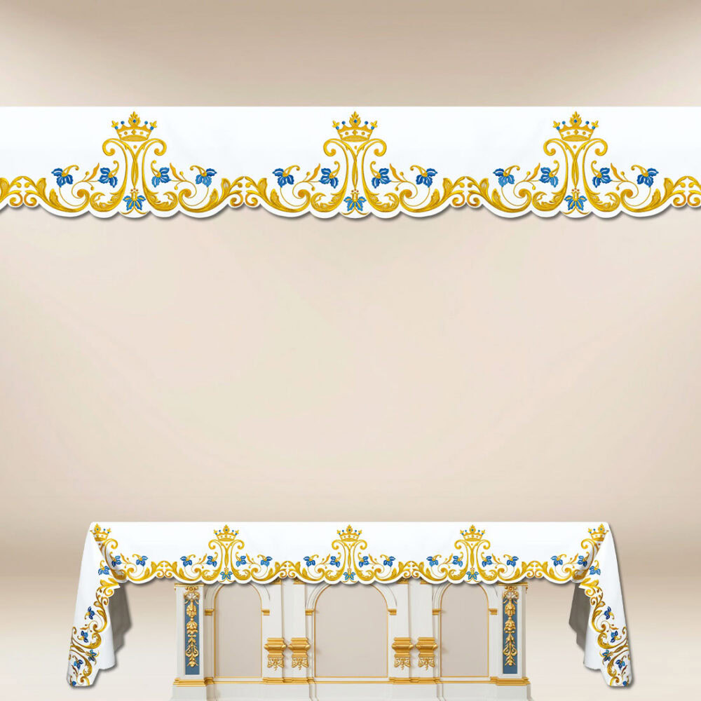 Nappe d’autel Maryjny avec broderie or-bleu