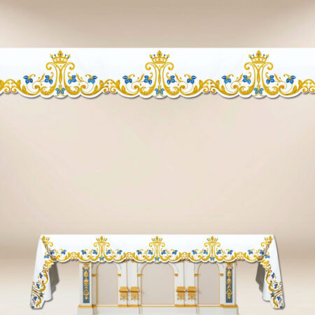 Nappe d’autel Maryjny avec broderie or-bleu