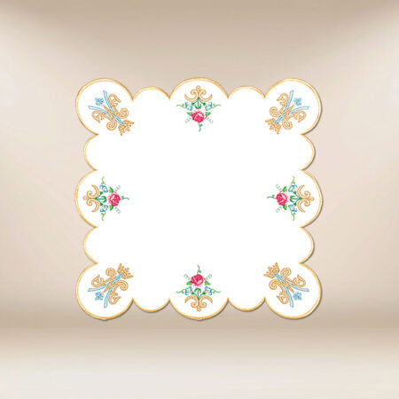 Serviette d’autel mariale brodée 45x45cm