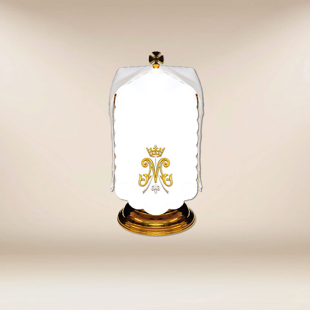 Voile liturgique pour ciboire marial brodé