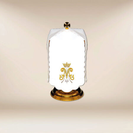 Voile liturgique pour ciboire marial brodé