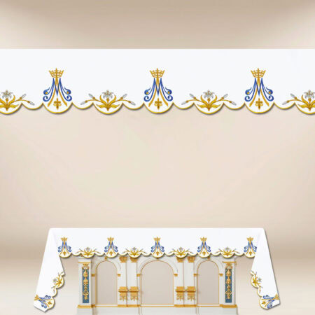 Nappe d’autel Maryjny avec broderie or-bleu