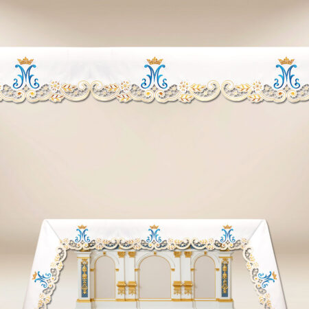 Nappe d’autel Maryjny avec broderie or-bleu