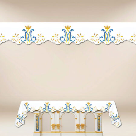 Nappe d’autel Maryjny avec broderie or-bleu