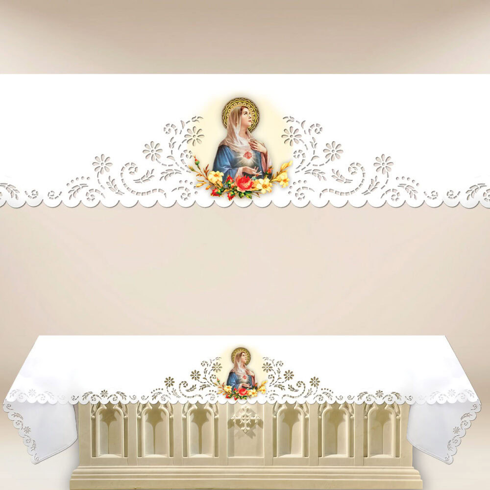 Nappe d’autel ajourée avec l’image photo