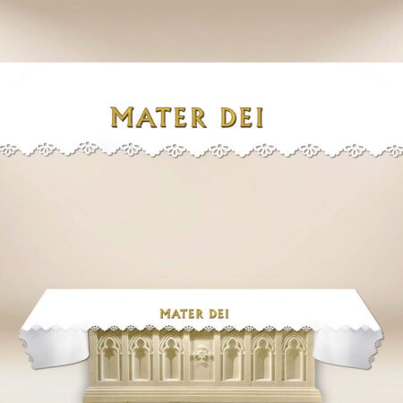 Nappe d’autel imprimée découpée au laser "Mater Dei"