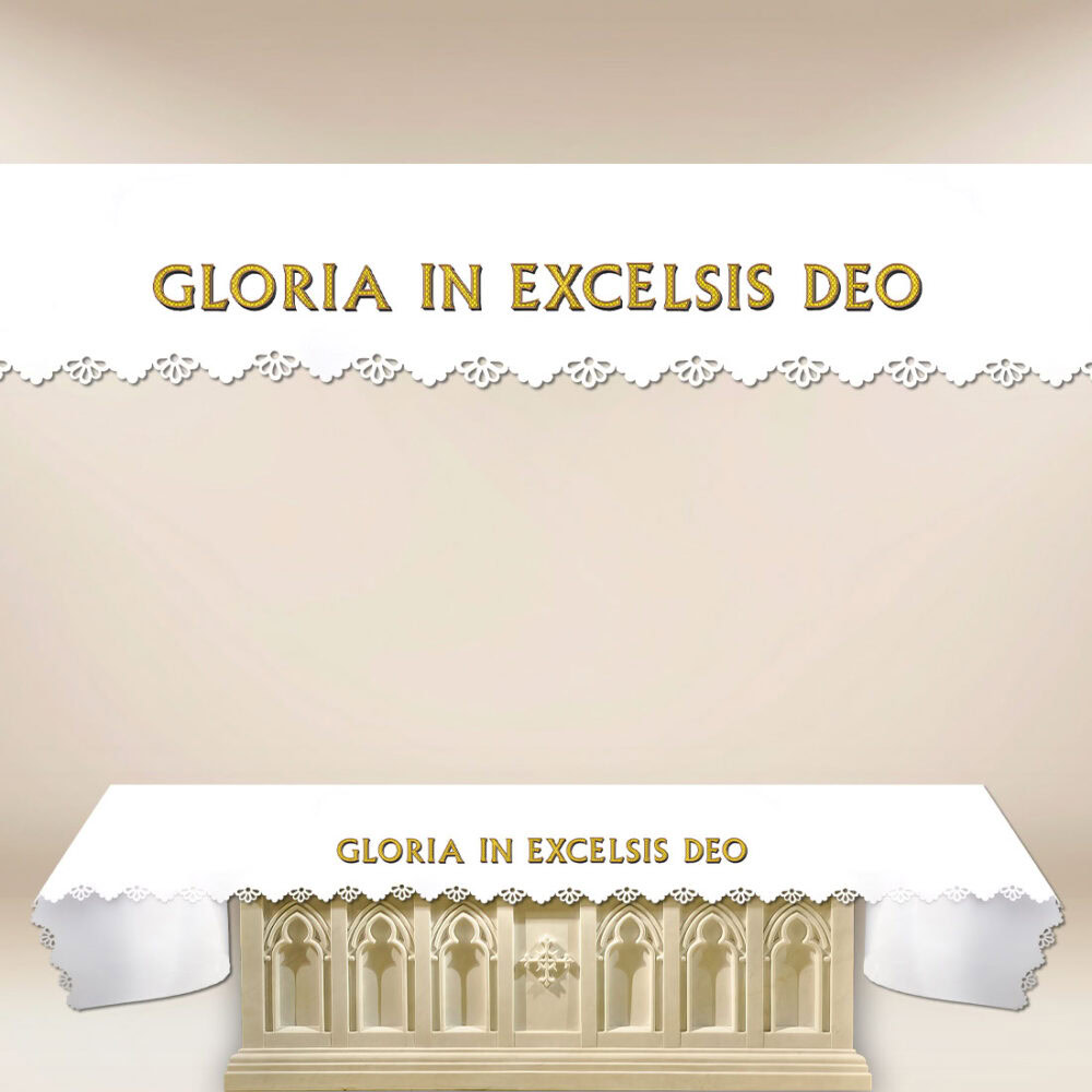 Nappe d’autel découpée au laser « Gloria In Excelsis Deo »