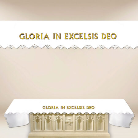 Nappe d’autel découpée au laser « Gloria In Excelsis Deo »