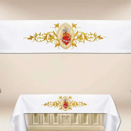 Nappe brodée liturgique Cœur de Marie