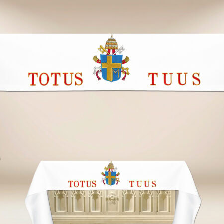 Nappe brodée Totus Tuus