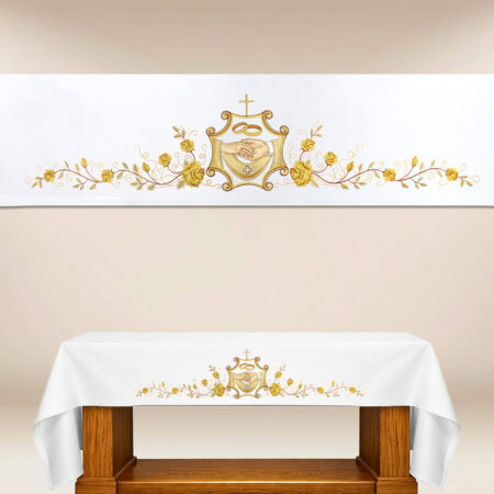 Nappe d’autel de mariage brodée
