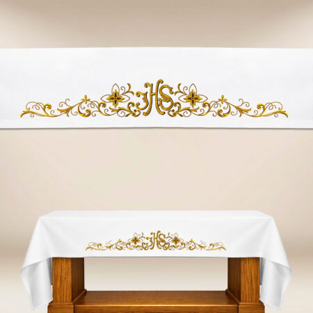Nappe d’autel brodée IHS