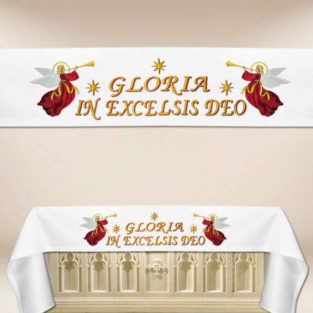 Nappe d’autel avec broderie de Noël
