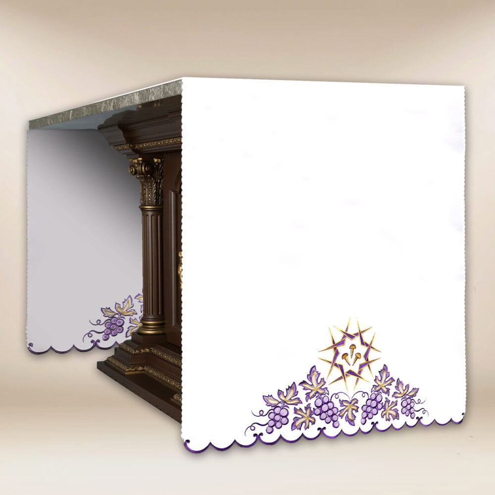 Nappe d’autel brodée croix