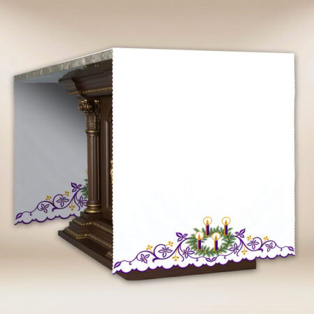Nappe d’autel de l’Avent avec broderie