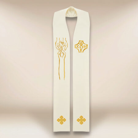 Étole liturgique brodée avec le symbole Oazowy