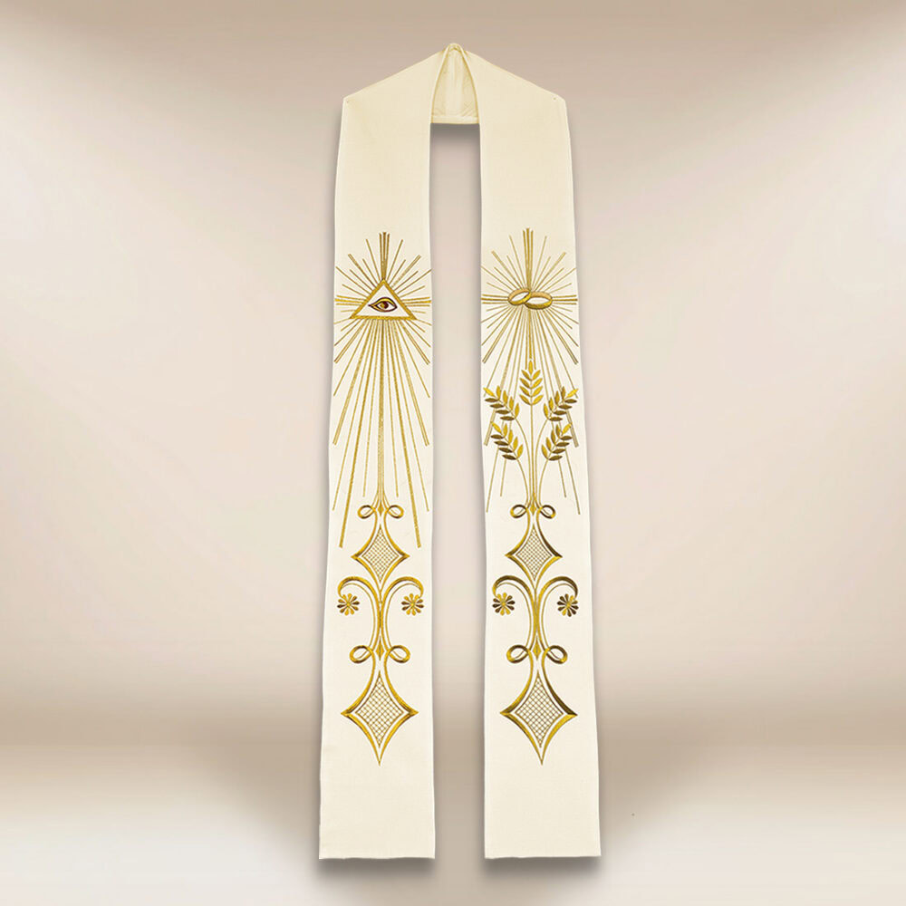 Étole de mariage brodée