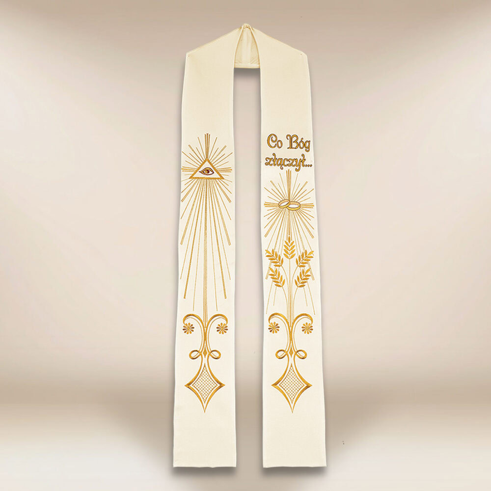 Étole de mariage brodée