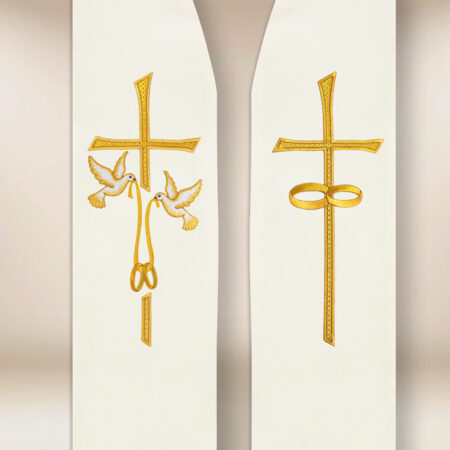 Étole de mariage brodée