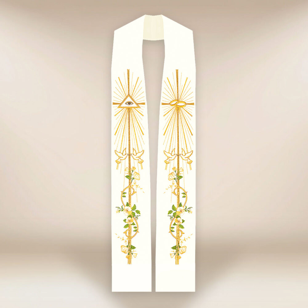 Étole liturgique avec motif de mariage