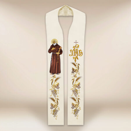Étole brodée Saint Padre Pio