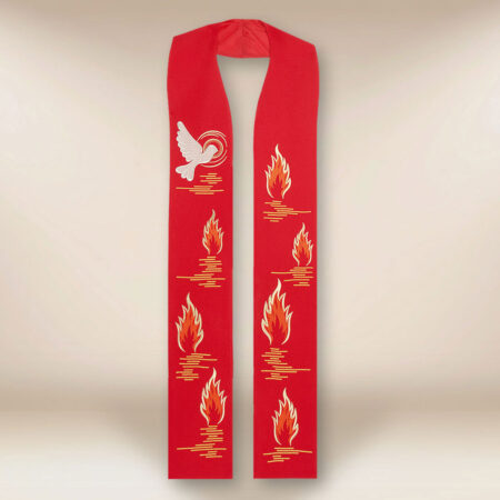 Étole liturgique avec motif de l'Esprit Saint