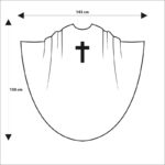 Belle chasuble brodée écrue avec motif de calice