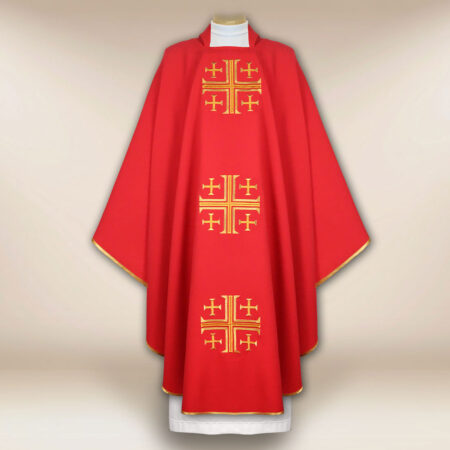 Chasuble brodée Croix de Jérusalem