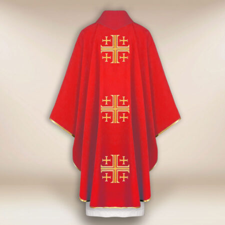 Chasuble brodée Croix de Jérusalem