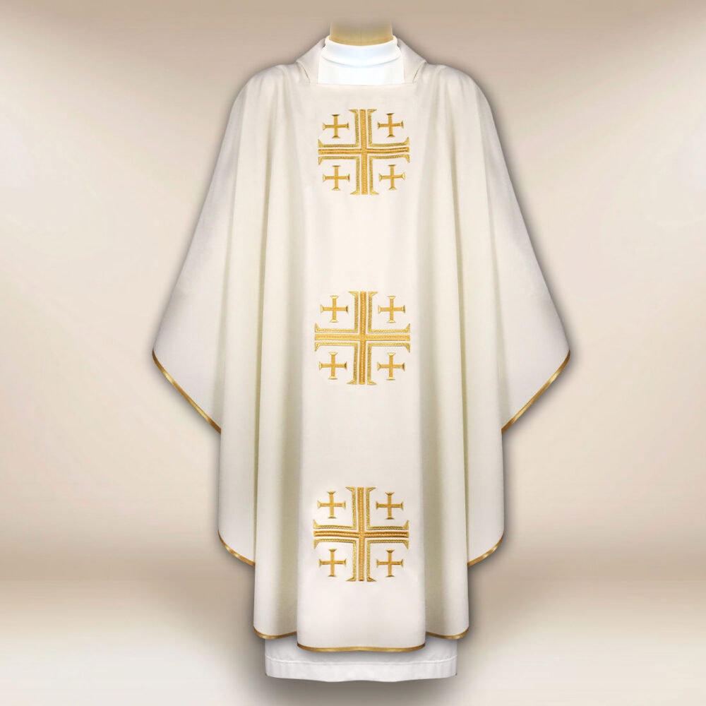 Chasuble brodée Croix de Jérusalem