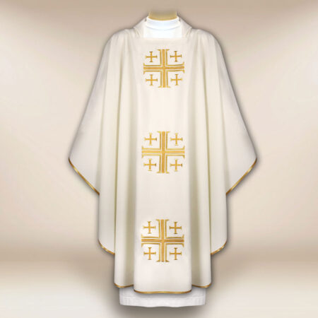 Chasuble brodée Croix de Jérusalem