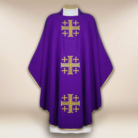 Chasuble brodée Croix de Jérusalem
