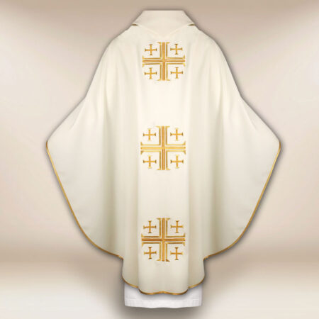 Chasuble brodée Croix de Jérusalem