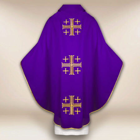 Chasuble brodée Croix de Jérusalem