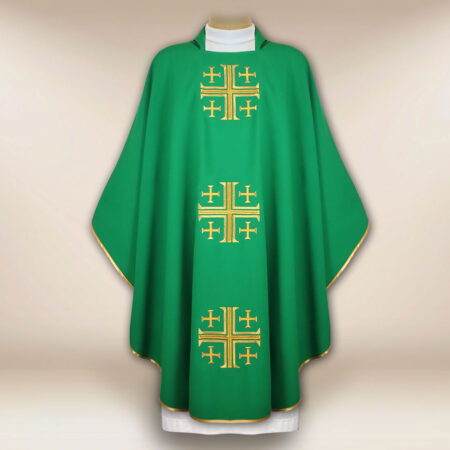 Chasuble brodée Croix de Jérusalem