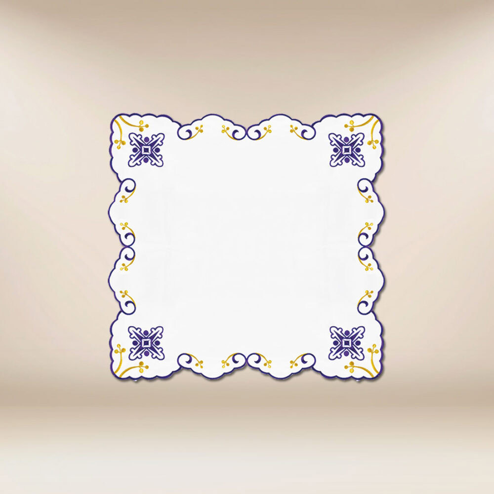 Serviette brodée violette 45×45