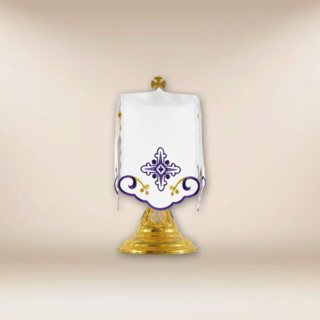 Voile de ciboire avec broderie violette