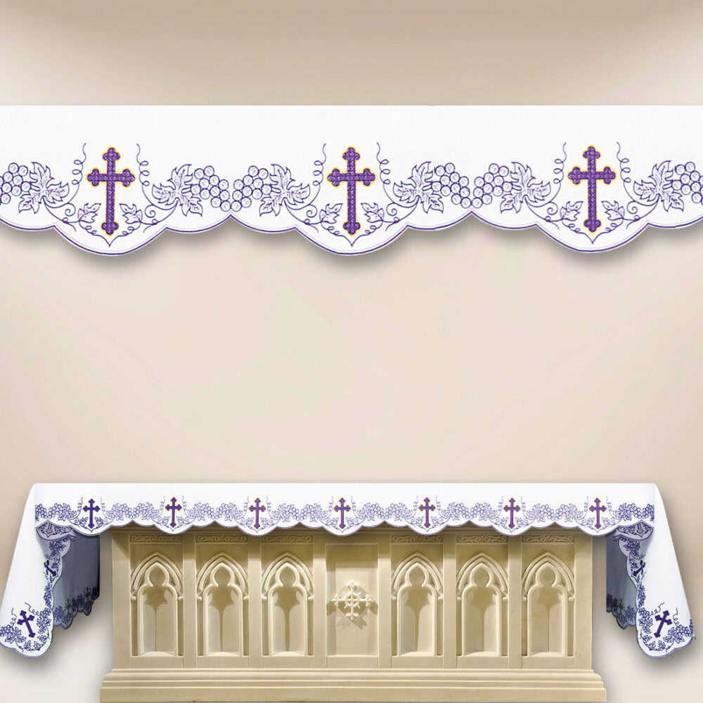 Nappe brodée liturgique Na Post 326x115cm