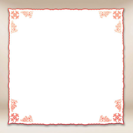 Serviette brodée rouge 110x110