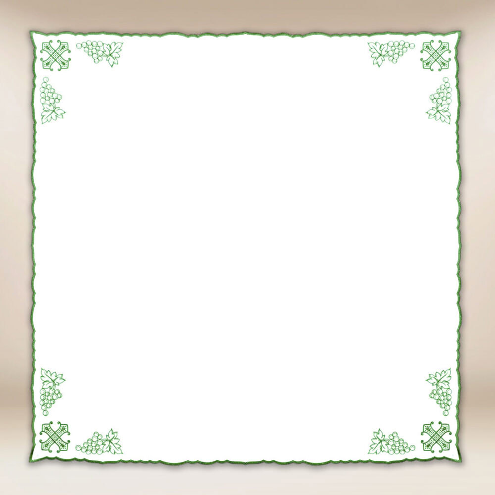 Serviette brodée verte 110x110