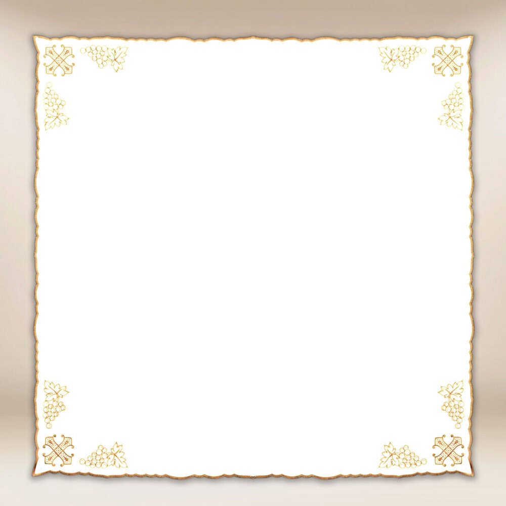 Serviette brodée dorée 110x110