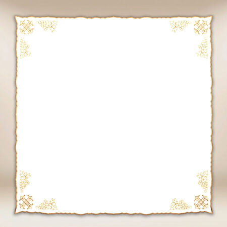 Serviette brodée dorée 95x95