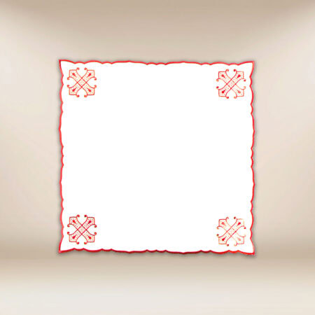 Serviette brodée rouge 45x45