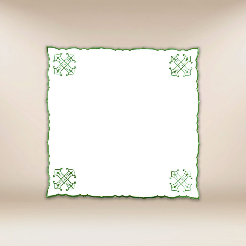 Serviette brodée verte 45×45
