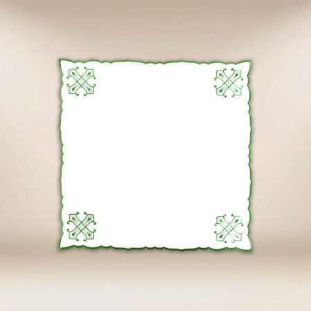 Serviette brodée verte 45×45