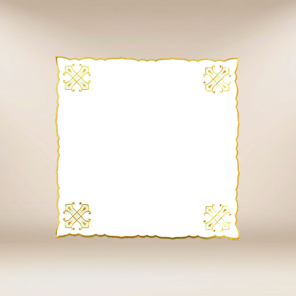 Serviette brodée dorée 45x45
